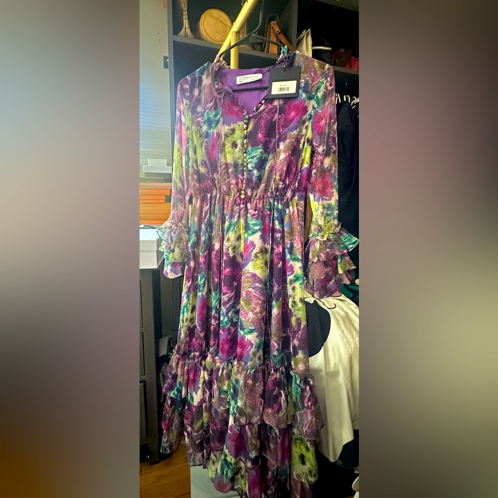 Mac Duggal  Floral  Sleeve Dress 2 NWT